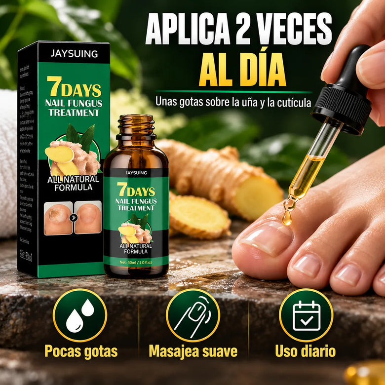 Aplicación de 7 Days con el gotero sobre la uña